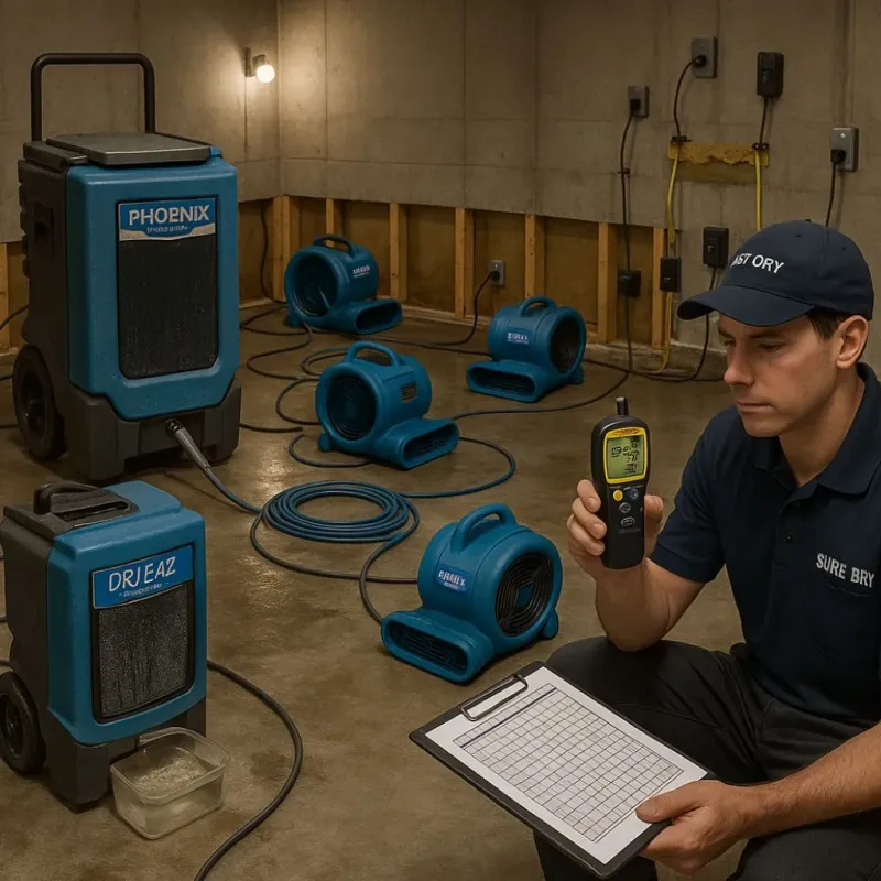 Structural Drying and Dehumidification process in Concho County, TX